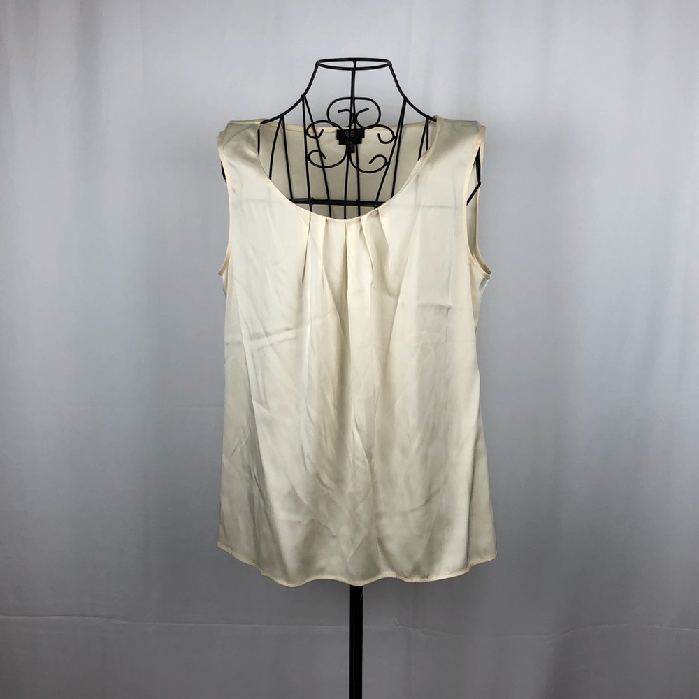 Talbots cream silk blend tank top 14P